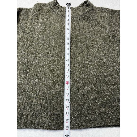 Vintage Abercrombie & Fitch Wool Sweater Made In Hong Kong L Heather Olive 1980s - Picture 5 of 11